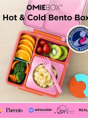 OmieBox Bento Box for Kids - Insulated Bento Lunch Box with Leak Proof Vacuum